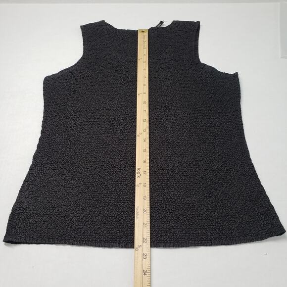 Tania Nardi Top Tank Womens Medium Black Crinkle Sleeveless Artsy Textured Goth - Picture 7 of 13